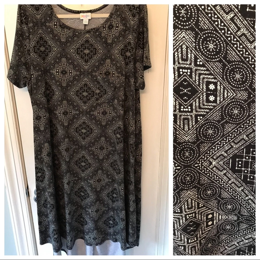2xl Lularoe Carly Dress EUC Black White